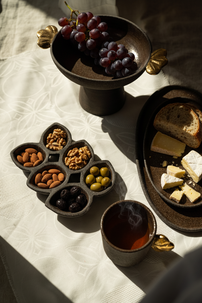 Handmade Stoneware Serving Dish "PUMPERNICKEL"-Parc Decor