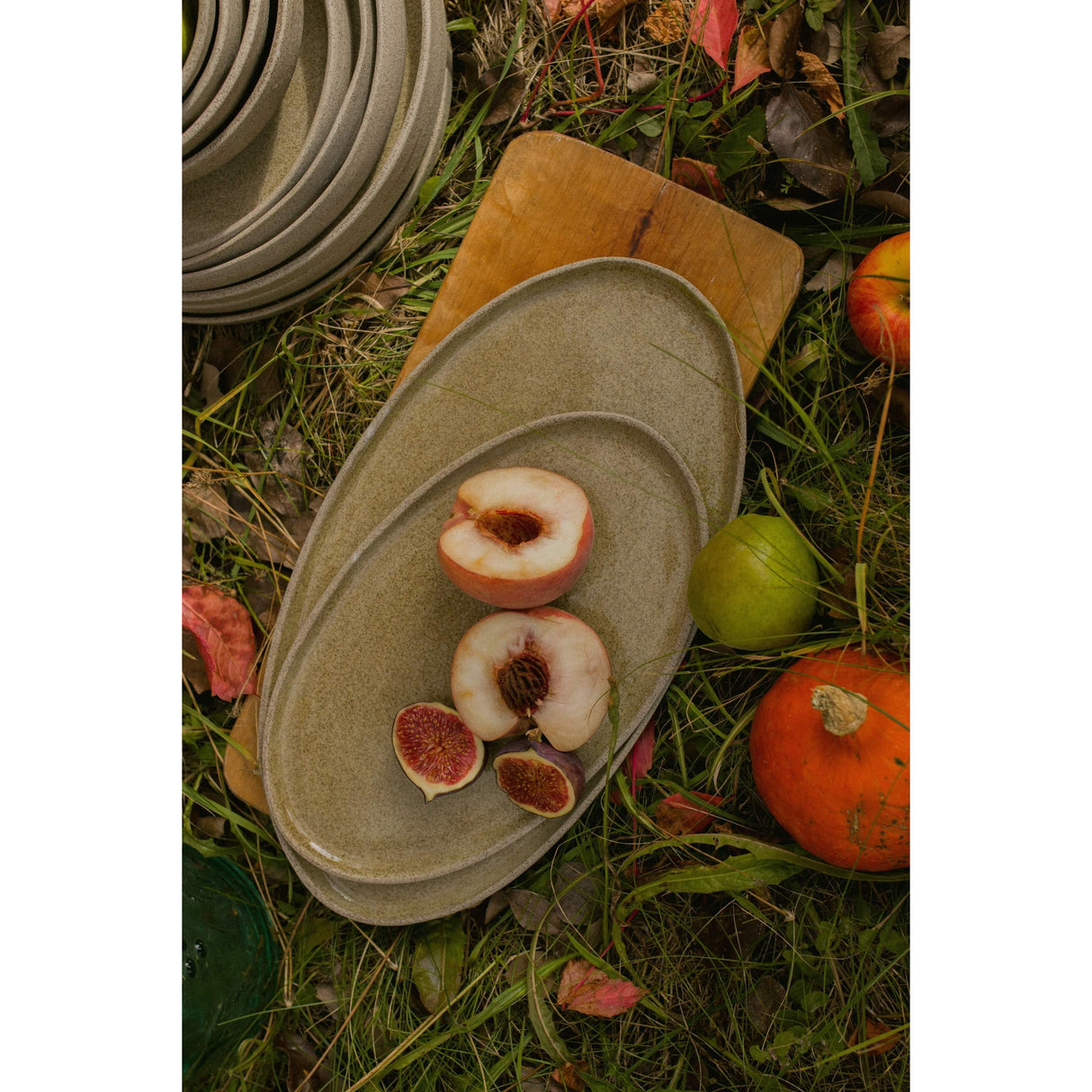 Handmade Stoneware Serving Platter "Concrete"