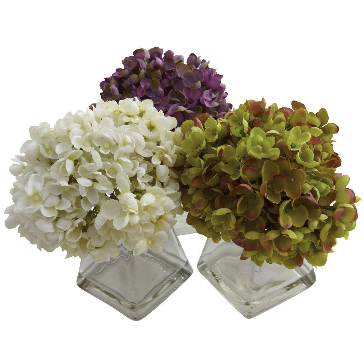 Hydrangea w/Vase (Set of 3)-Parc Decor