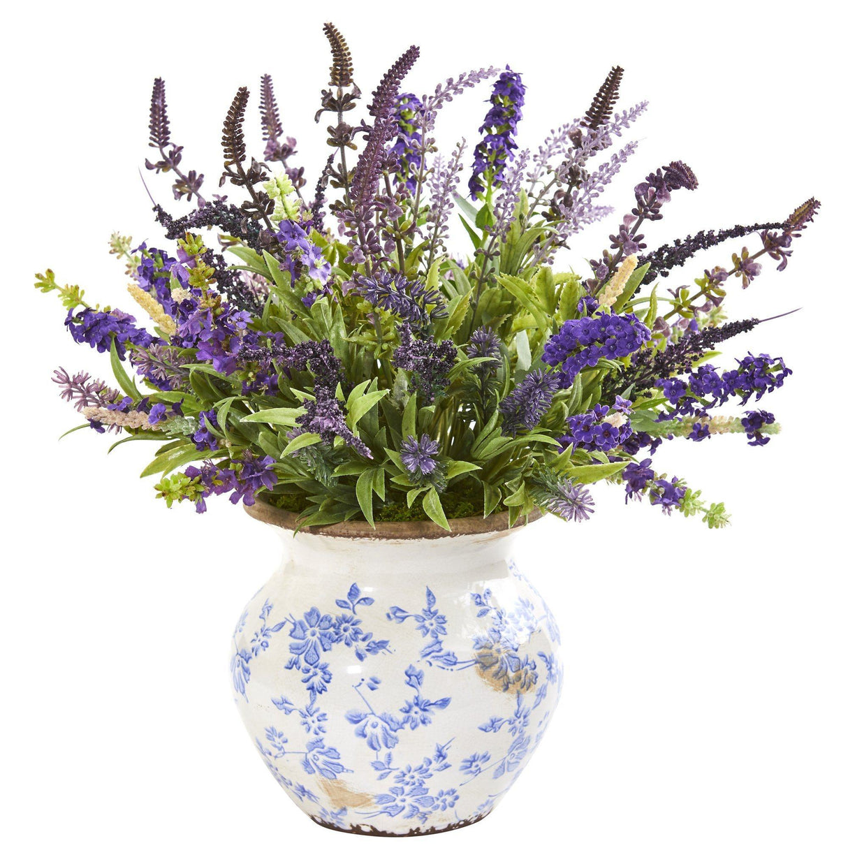 Lavender Artificial Arrangement in Floral Vase-Parc Decor