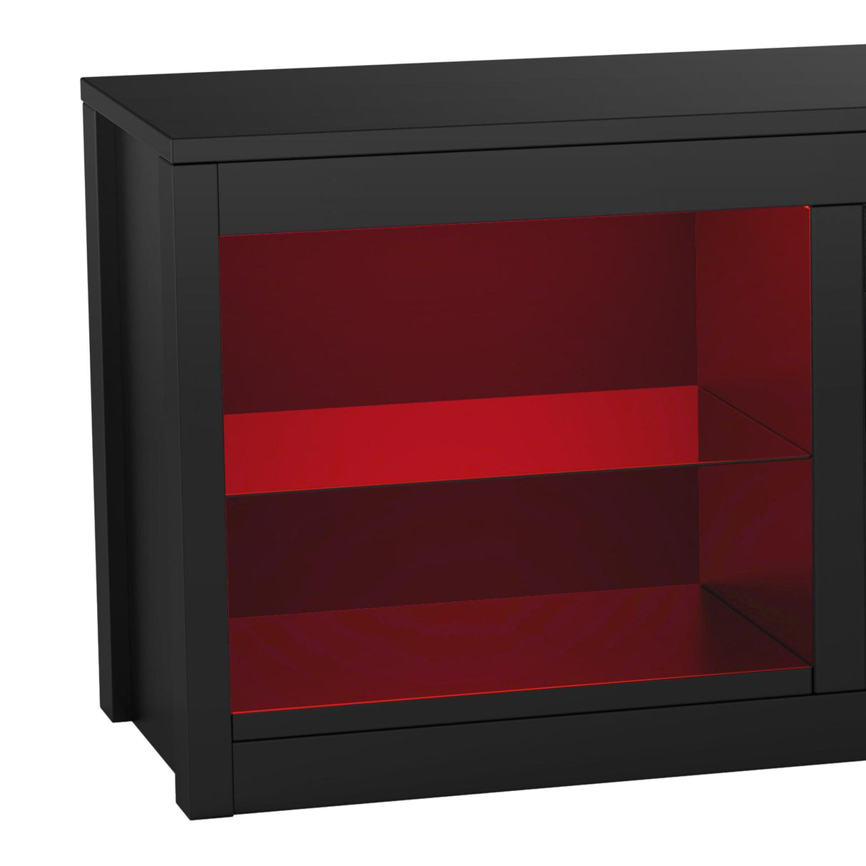 Modern 66" LED TV Stand with 23" Insert Electric Fireplace for Living Room-Parc Decor