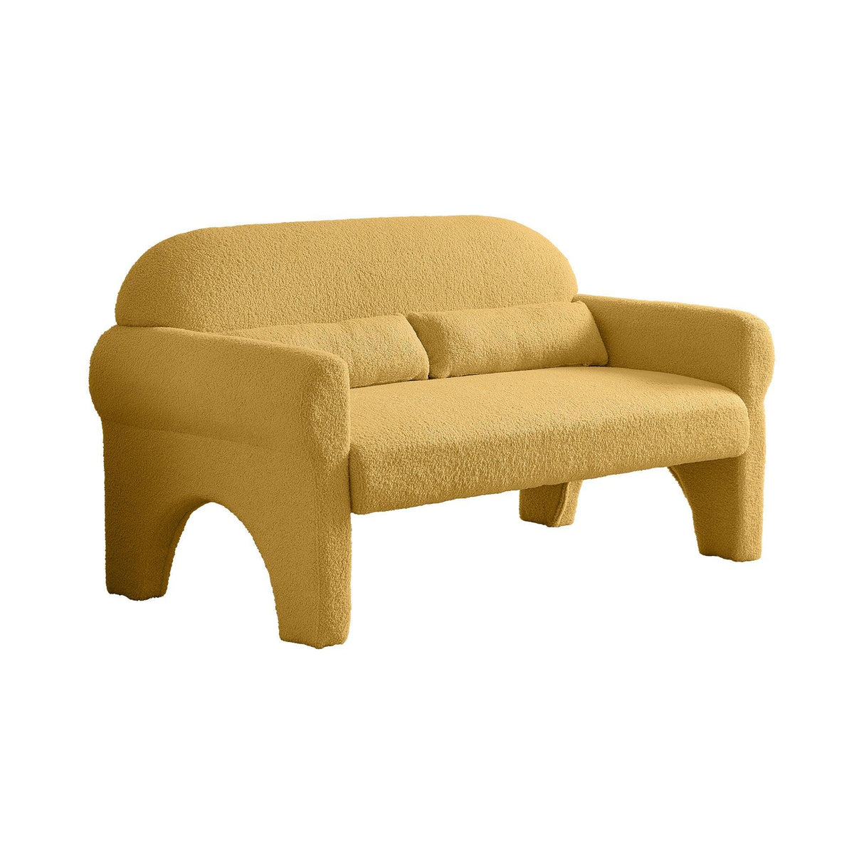 Modern Lambs Wool Fabric Loveseat for Living Room-Parc Decor