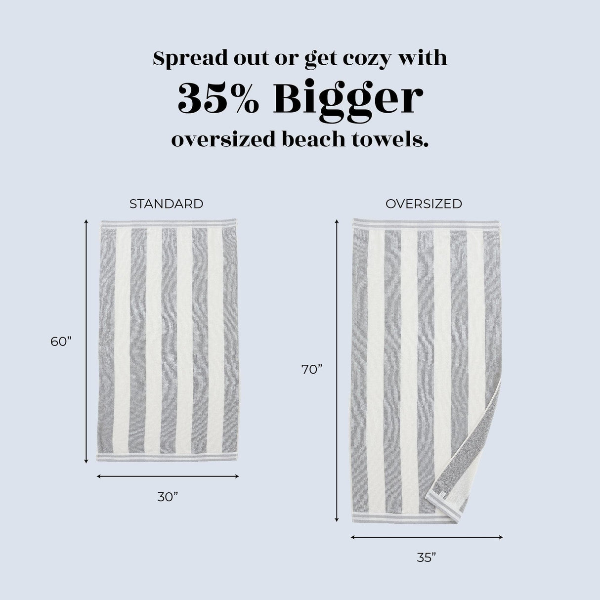Oversized Striped Cabana Beach Towel - Edgartown Collection-Parc Decor