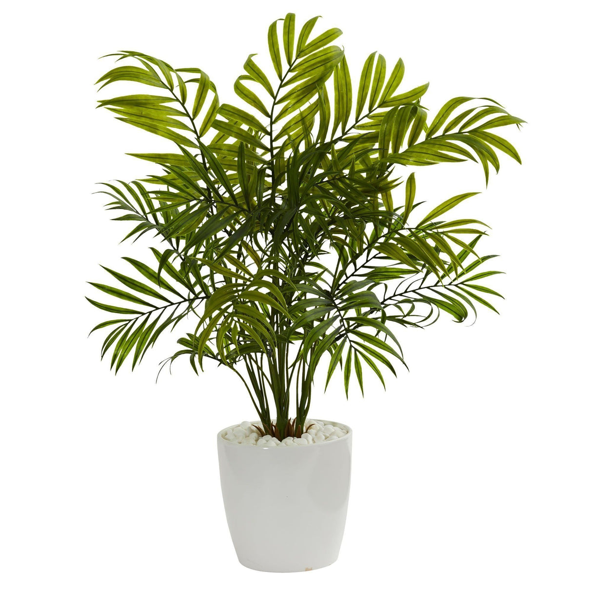 Palms in White Planter Artificial Plant (Set of 2)-Parc Decor