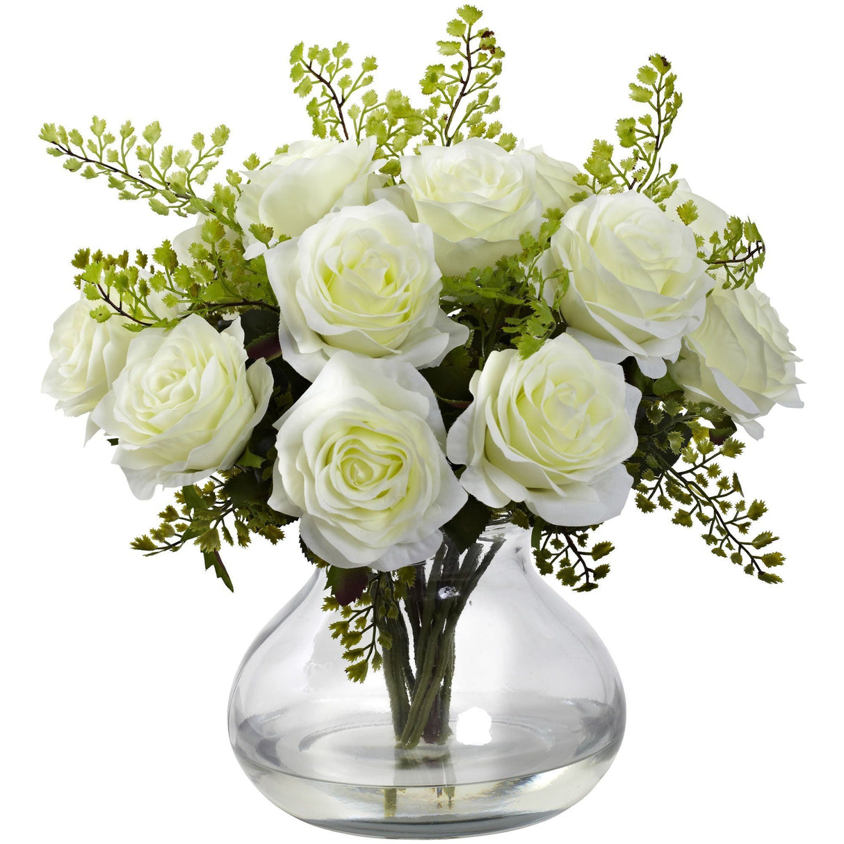 Rose & Maiden Hair Arrangement w/Vase-Parc Decor