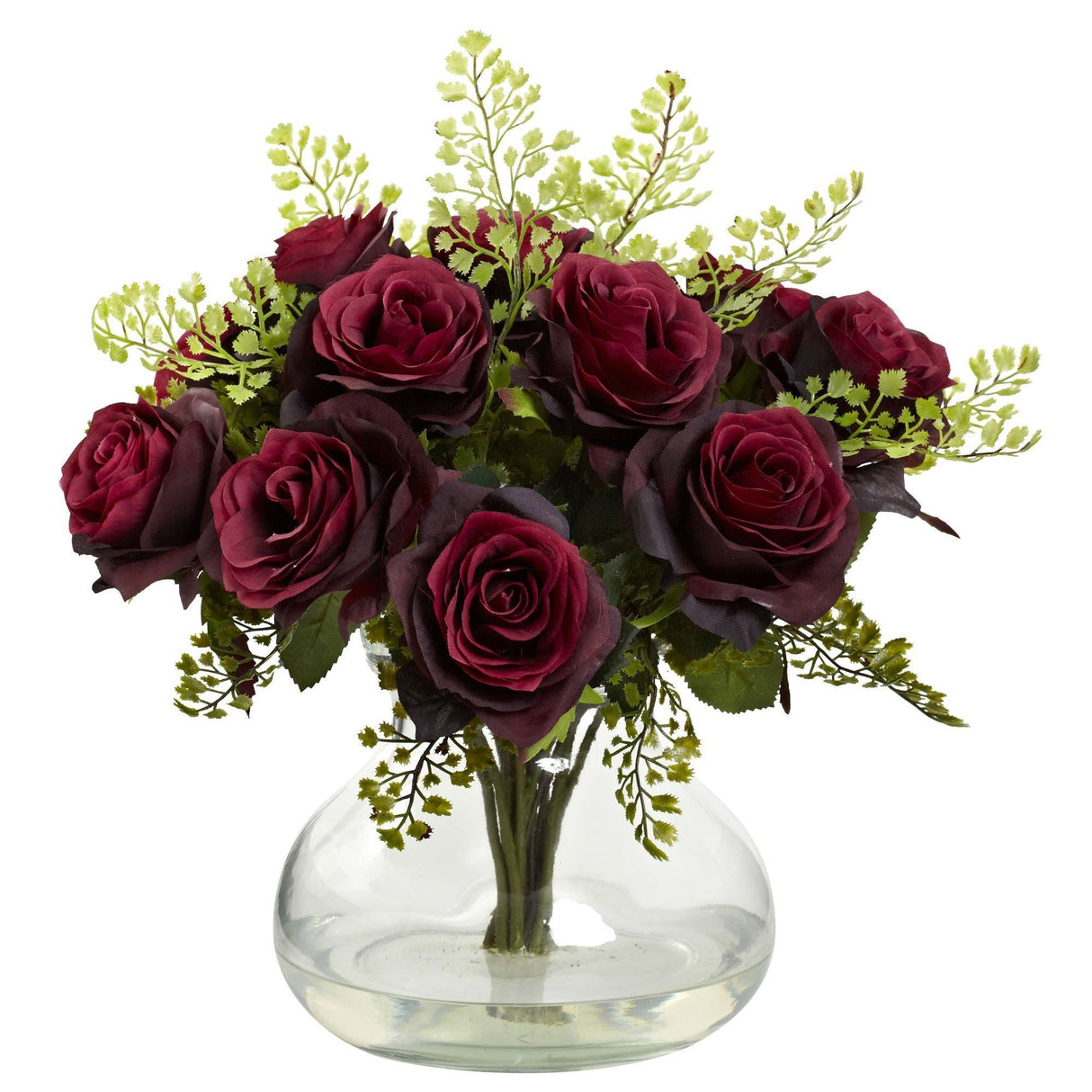Rose & Maiden Hair Arrangement w/Vase-Parc Decor