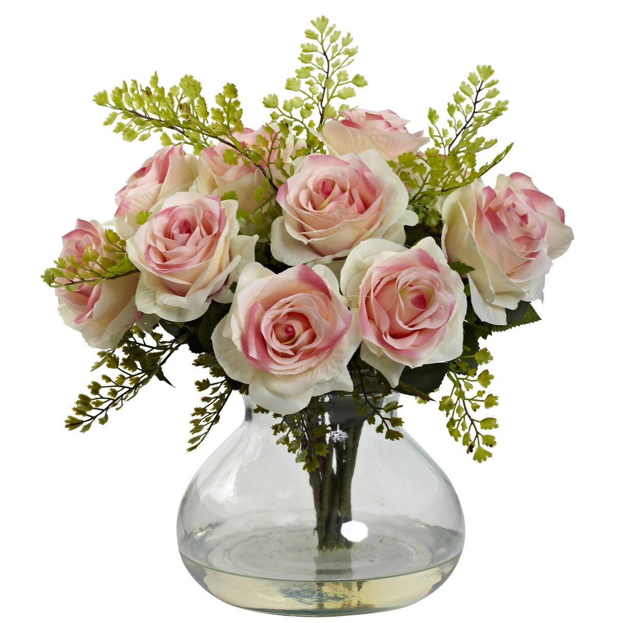Rose & Maiden Hair Arrangement w/Vase-Parc Decor
