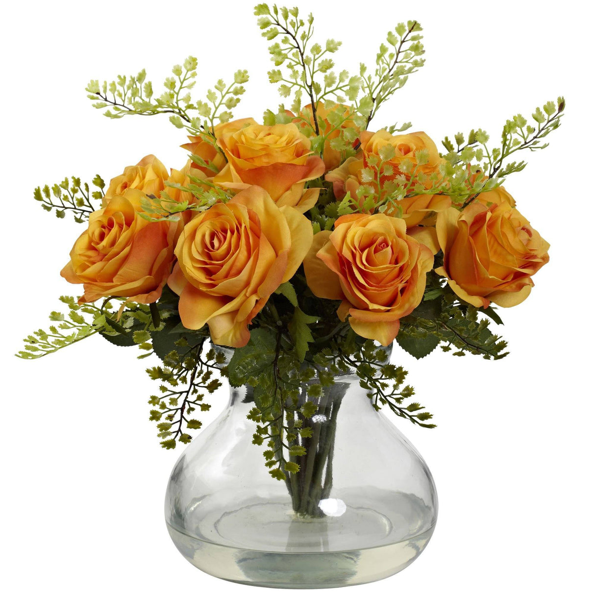 Rose & Maiden Hair Arrangement w/Vase-Parc Decor