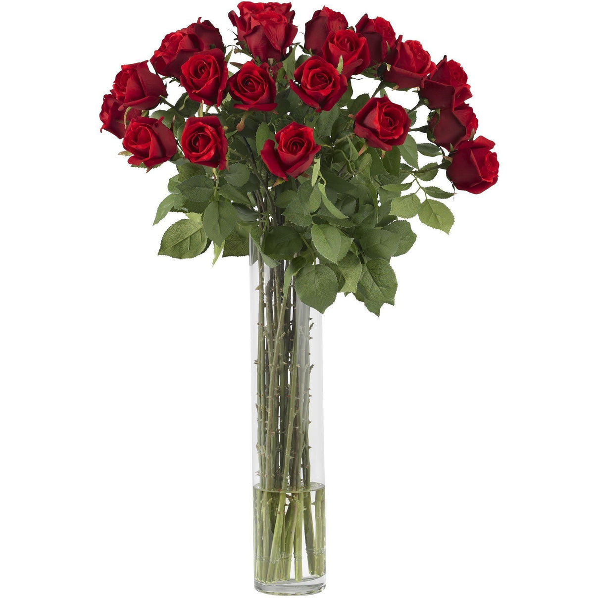 Rosebud w/Cylinder Silk Flower Arrangement-Parc Decor