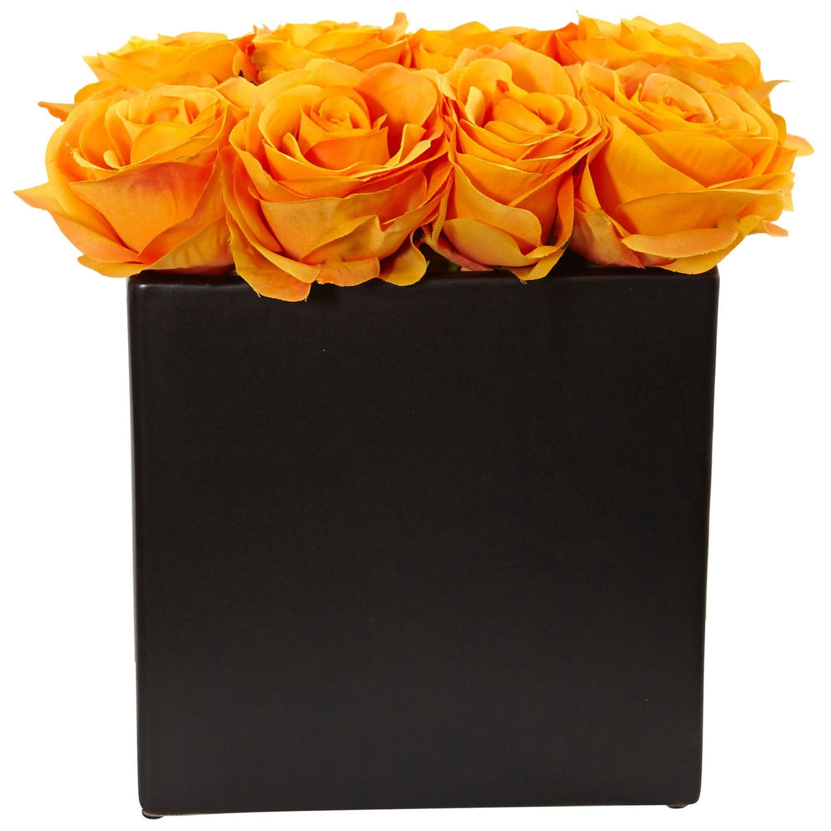 Roses Arrangement in Black Vase-Parc Decor