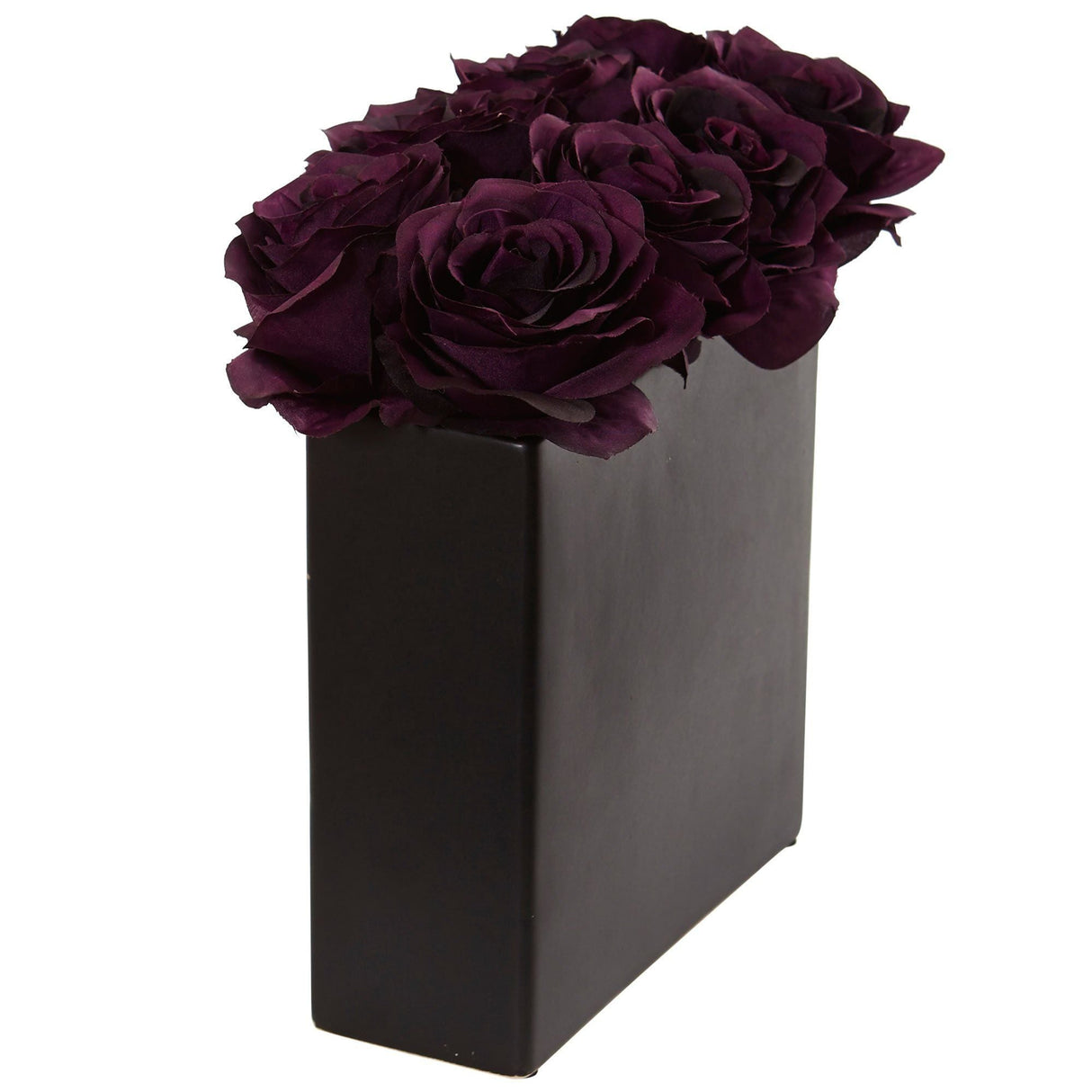Roses Arrangement in Black Vase-Parc Decor