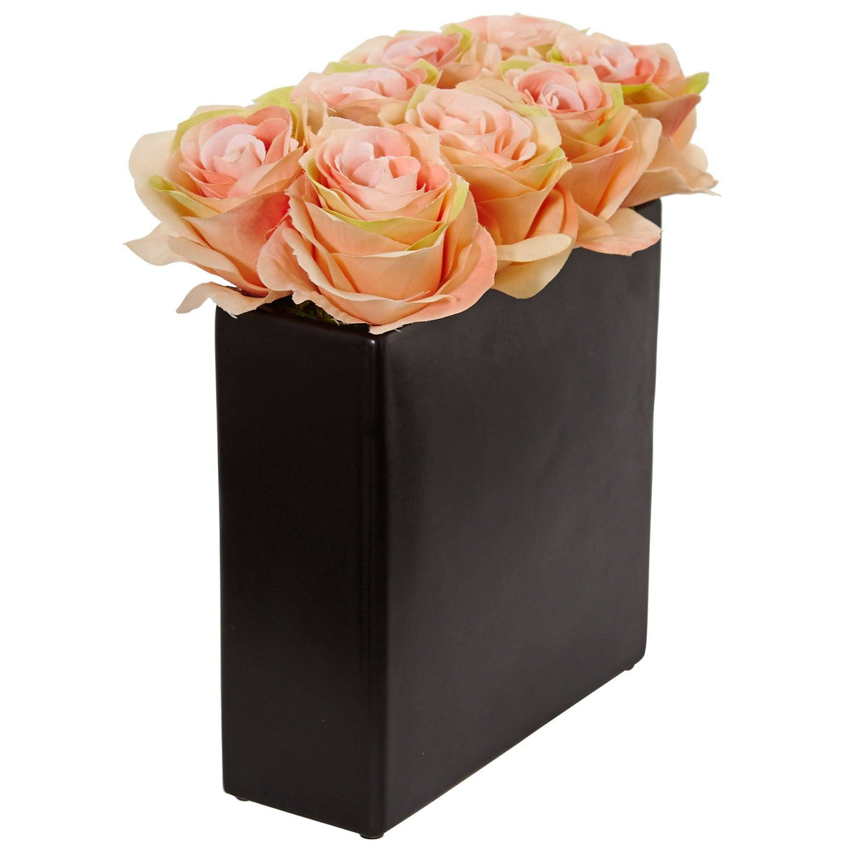 Roses Arrangement in Black Vase-Parc Decor