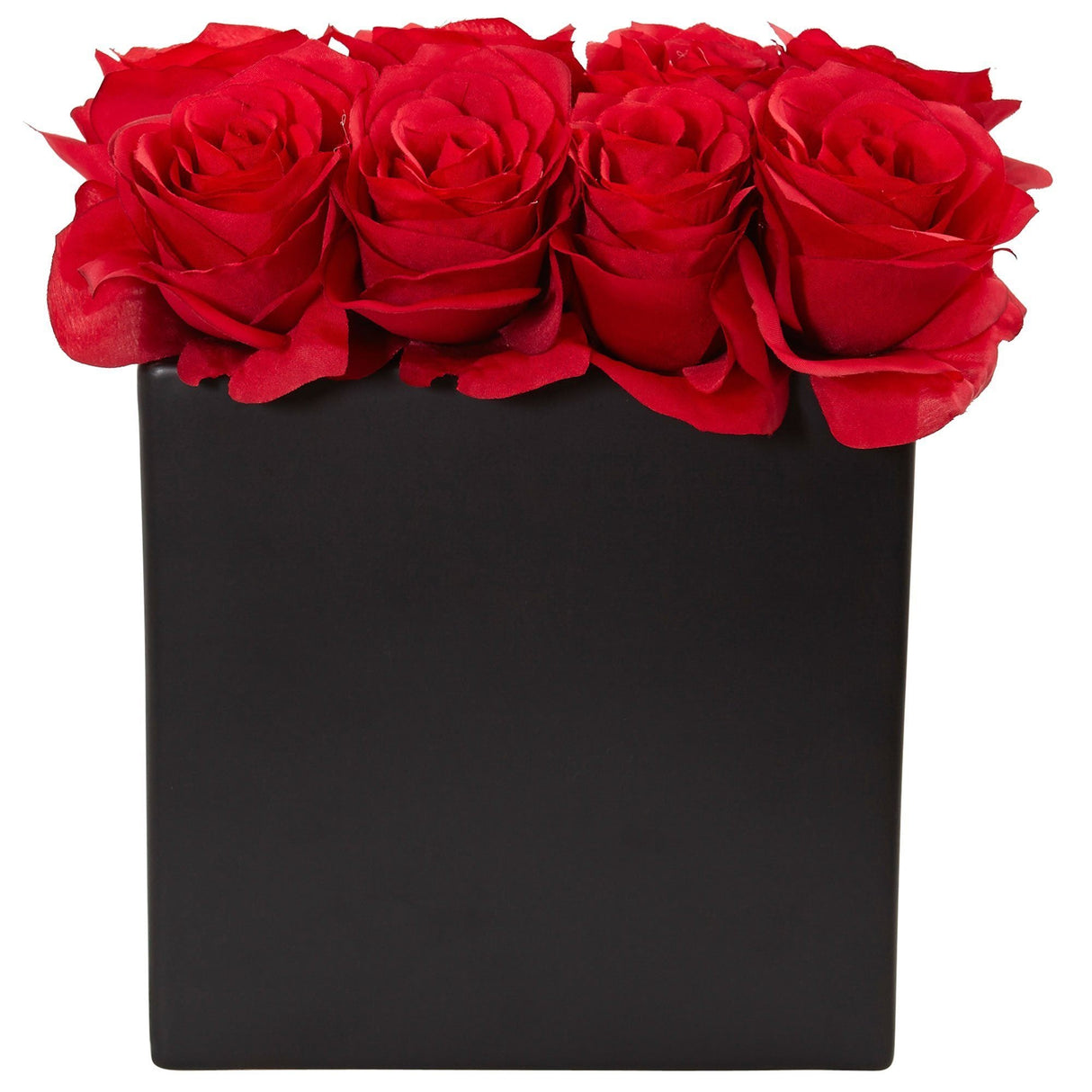 Roses Arrangement in Black Vase-Parc Decor