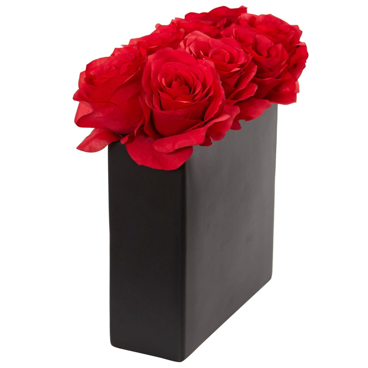 Roses Arrangement in Black Vase-Parc Decor