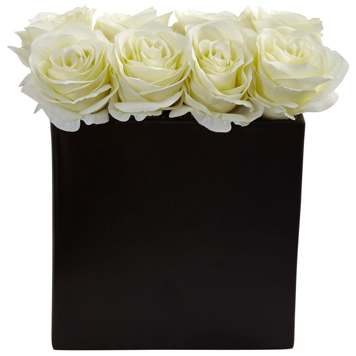 Roses Arrangement in Black Vase-Parc Decor