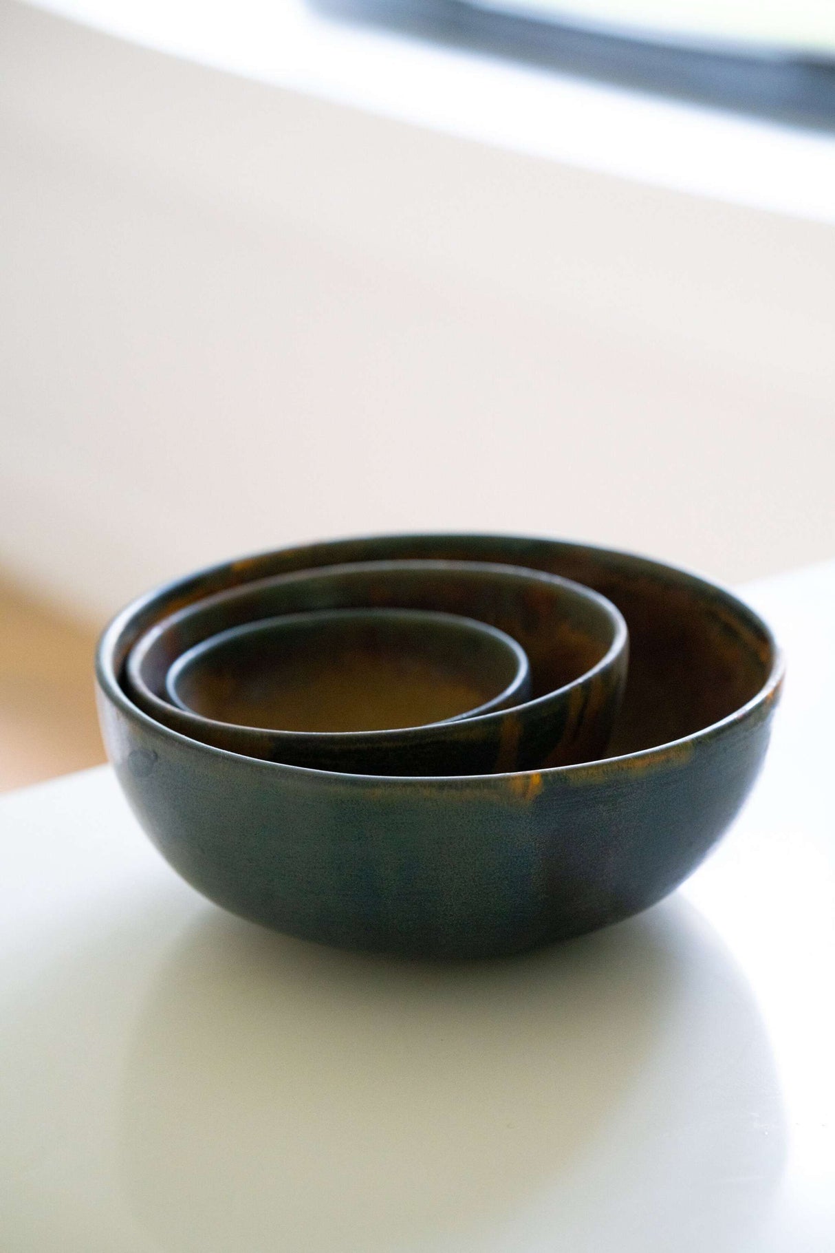 Rust Stoneware Nesting Bowl Set-Parc Decor