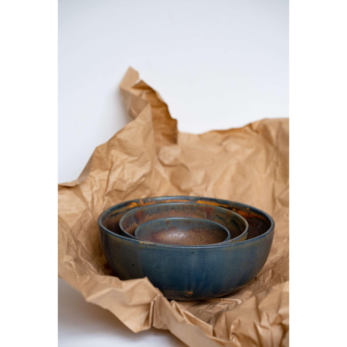 Rust Stoneware Nesting Bowl Set