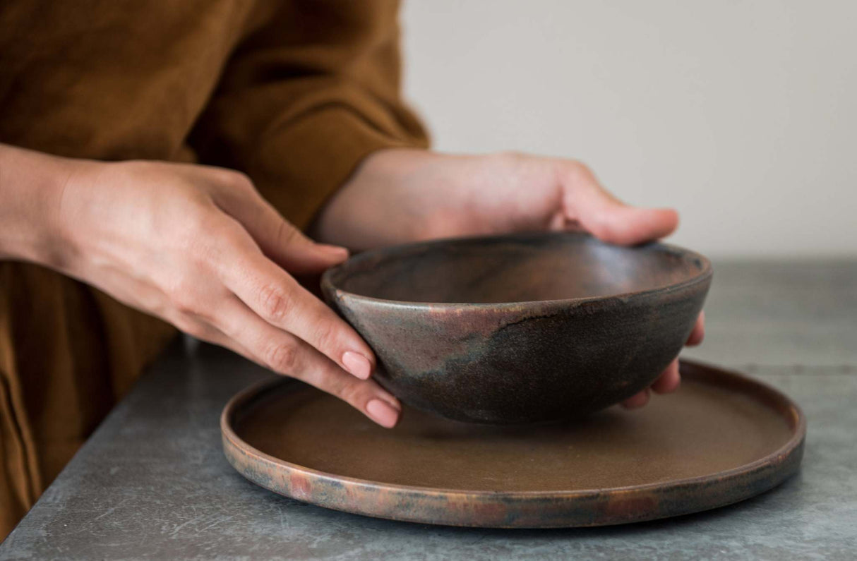 Rust Stoneware Soup Bowl-Parc Decor