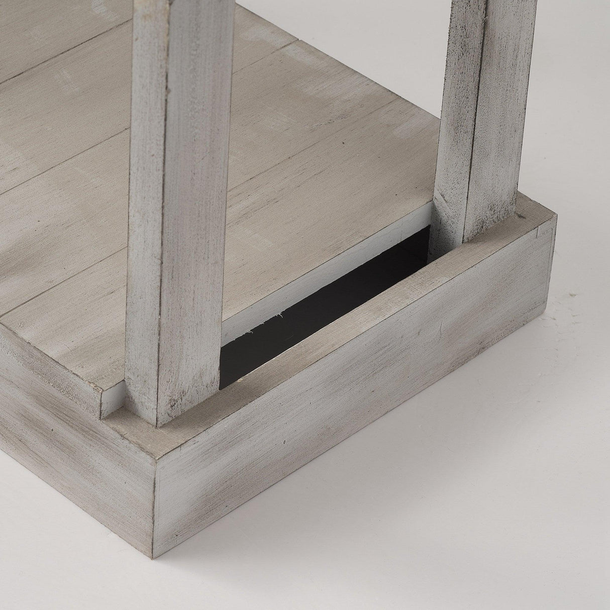 Rustic Wood Square Side Table with Shelf-Parc Decor