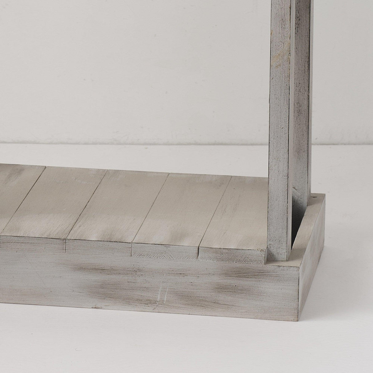 Rustic Wood Square Side Table with Shelf-Parc Decor