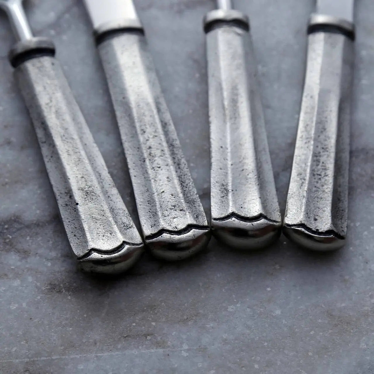 Silver Antique Maharaja Cheese Spreader & Fork 4 Pc. Set-Parc Decor