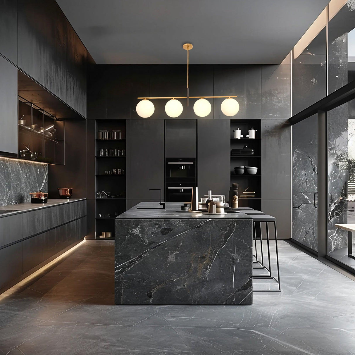 Spark Modern Gold Linear 4 Light Chandelier-Parc Decor