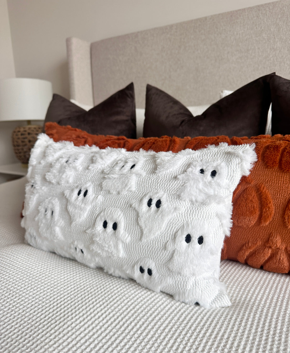 Spooky Ghost Lumbar Pillow Cover-Parc Decor