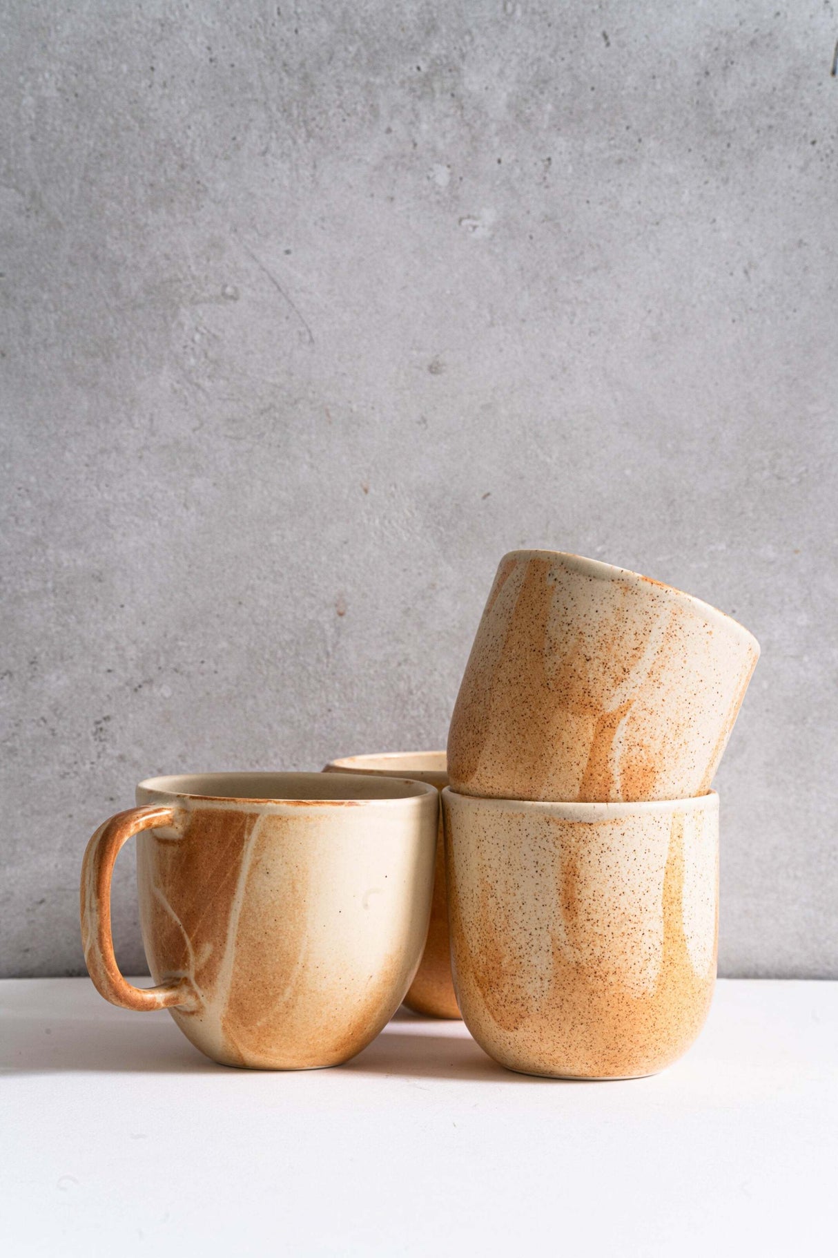 Stoneware Beige Coffee Mug-Parc Decor