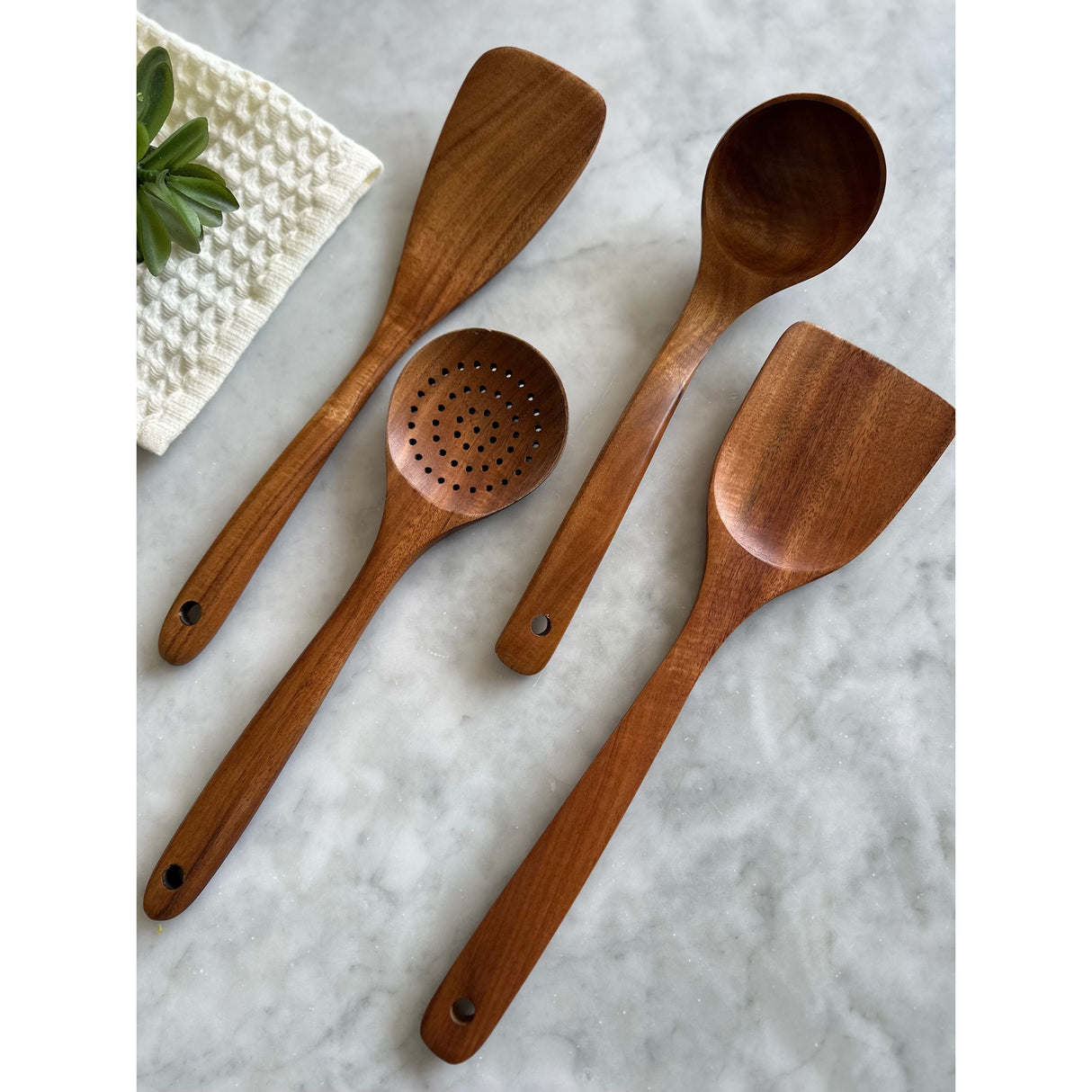 Teak Wooden Utensils, Set of 4-Parc Decor