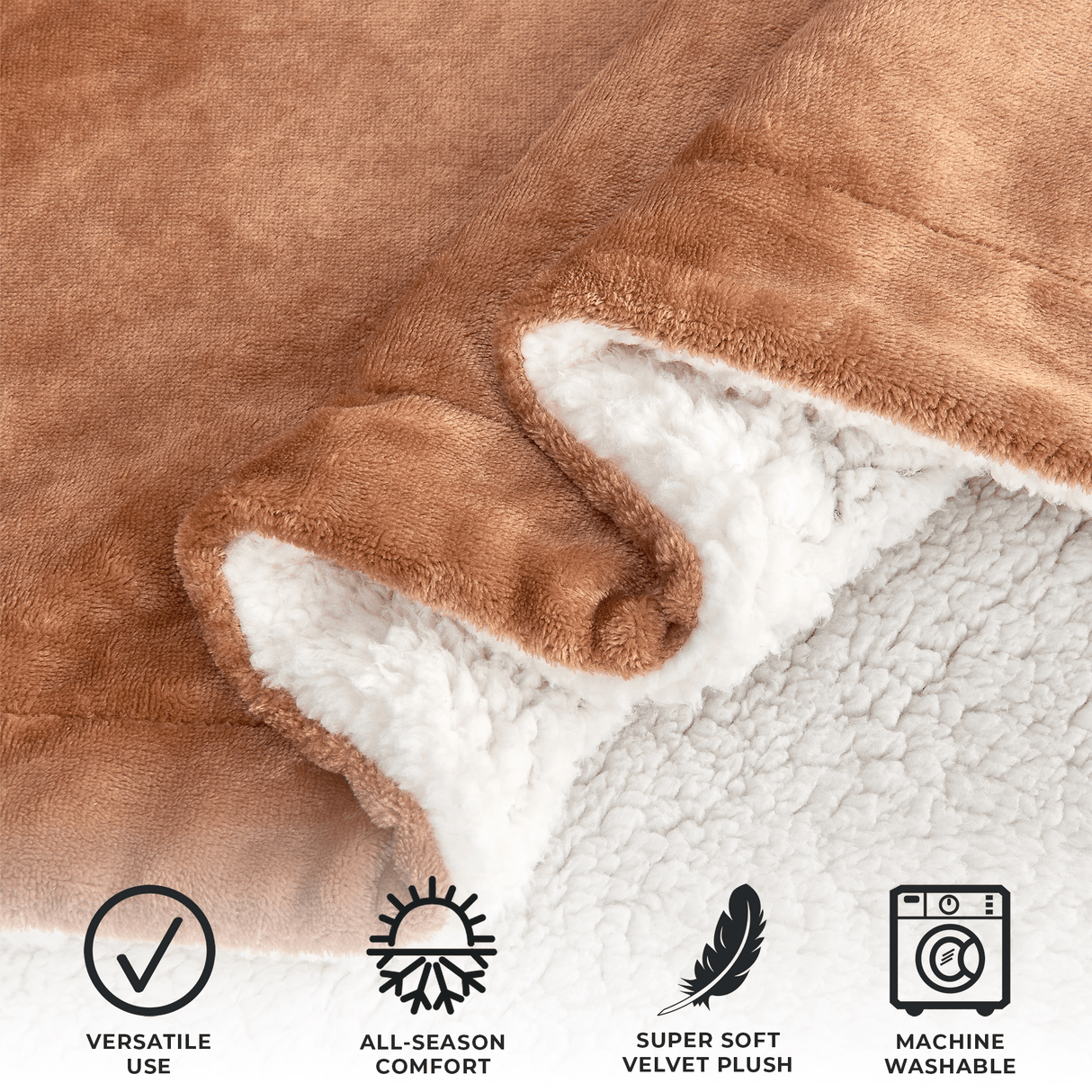 Velvet Plush Sherpa Luxury Bed Blanket - Kinsley Collection-Parc Decor