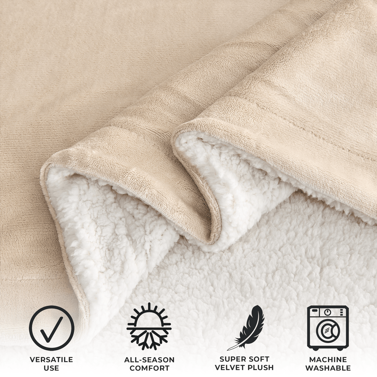 Velvet Plush Sherpa Luxury Bed Blanket - Kinsley Collection-Parc Decor