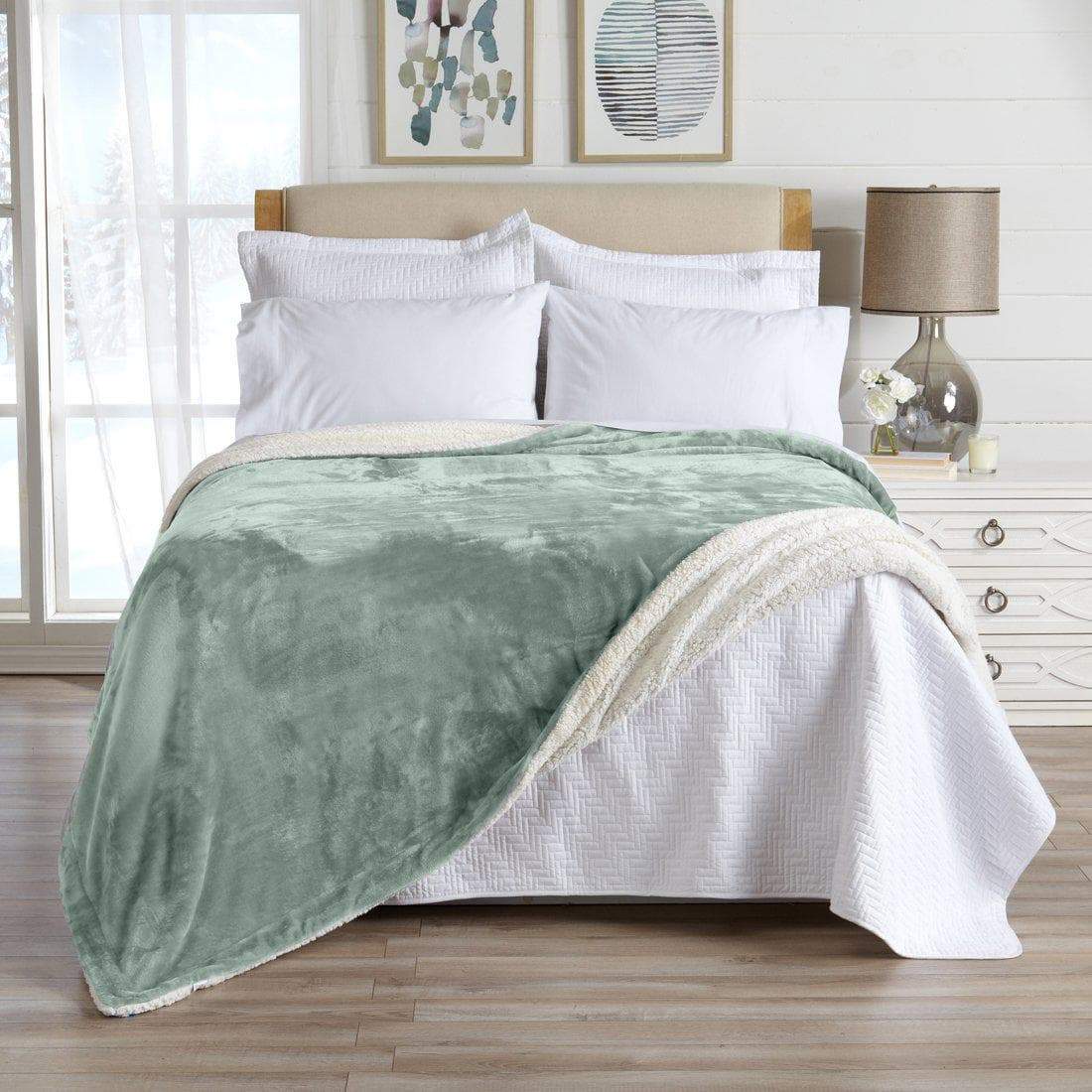 Velvet Plush Sherpa Luxury Bed Blanket - Kinsley Collection-Parc Decor