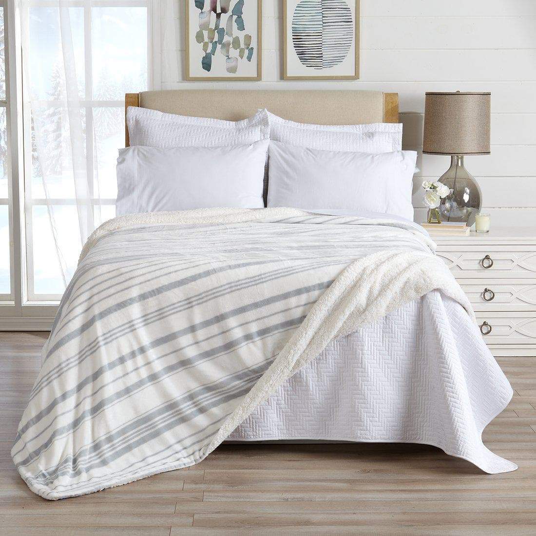 Velvet Plush Sherpa Luxury Bed Blanket - Kinsley Collection-Parc Decor