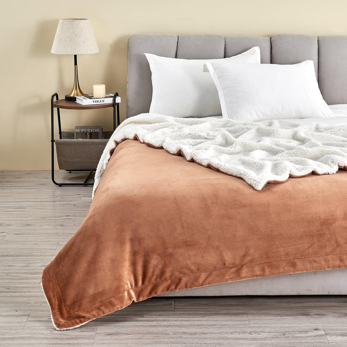 Velvet Plush Sherpa Luxury Bed Blanket - Kinsley Collection-Parc Decor