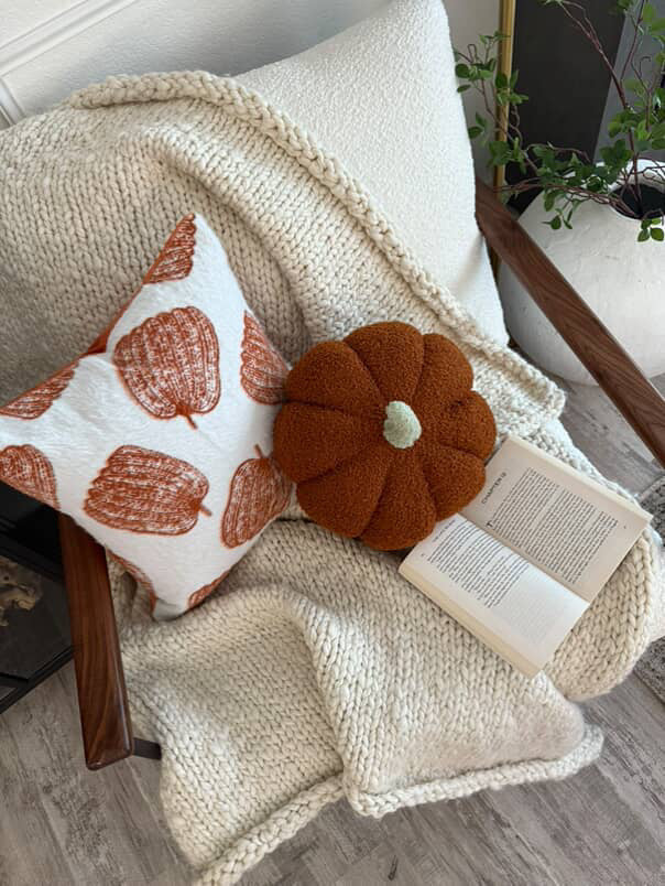 White Pumpkin Pillow Cover-Parc Decor