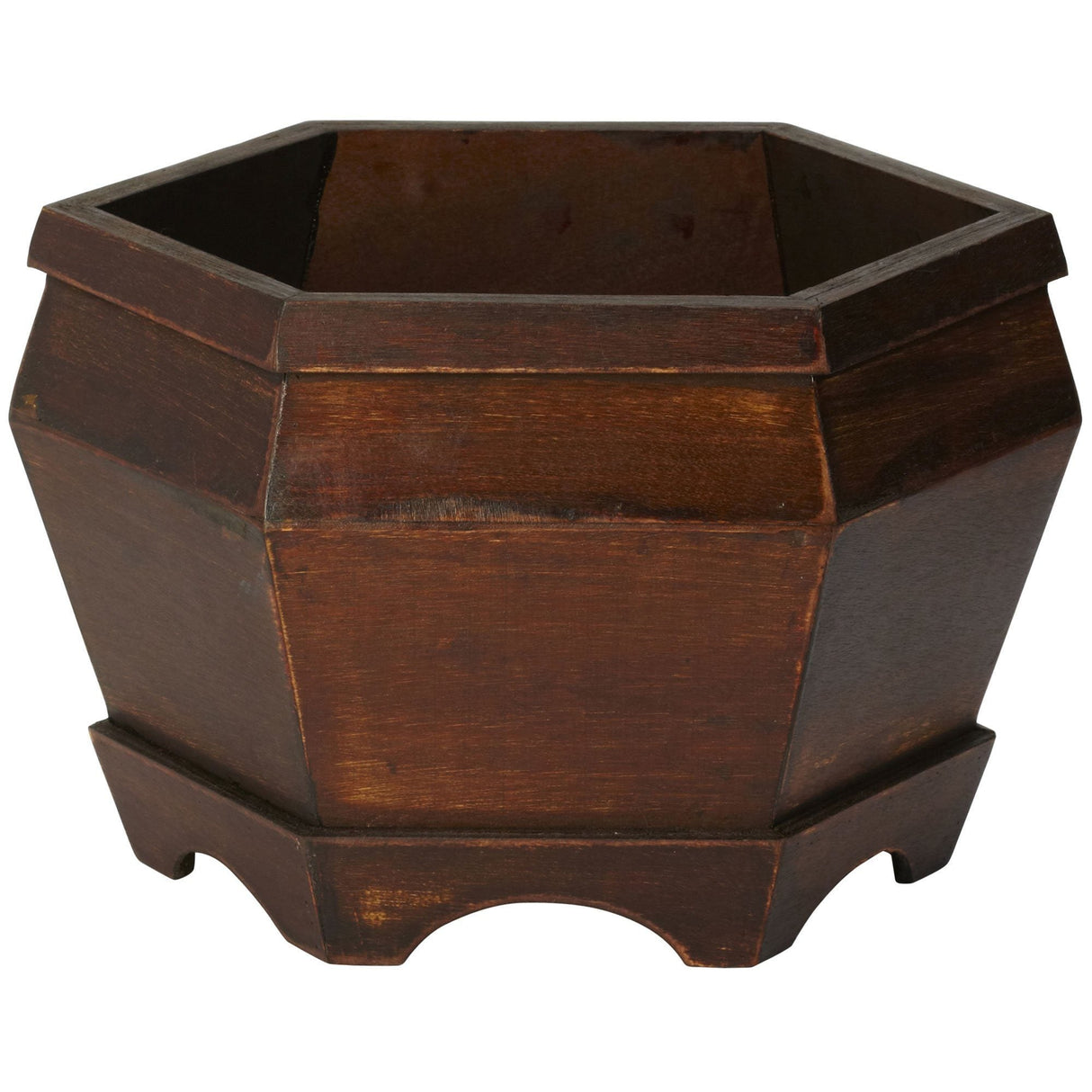 Wooden Hexagon Decorative Planter (Set of 3)-Parc Decor