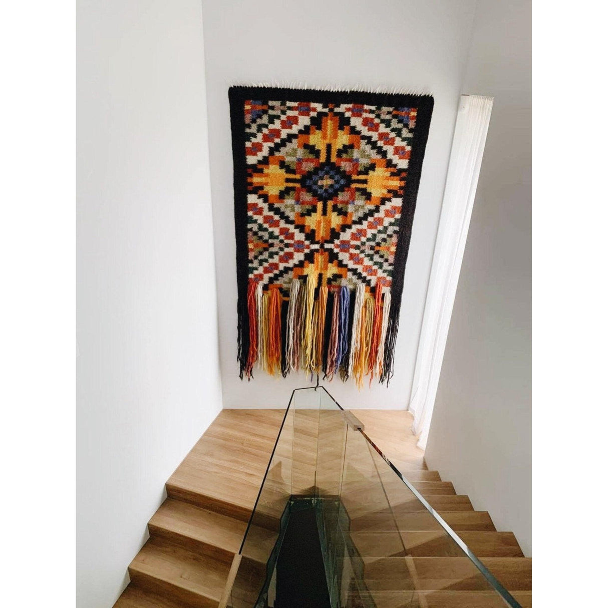 Wool Wall Hanging with Traditional Carpathian Pattern