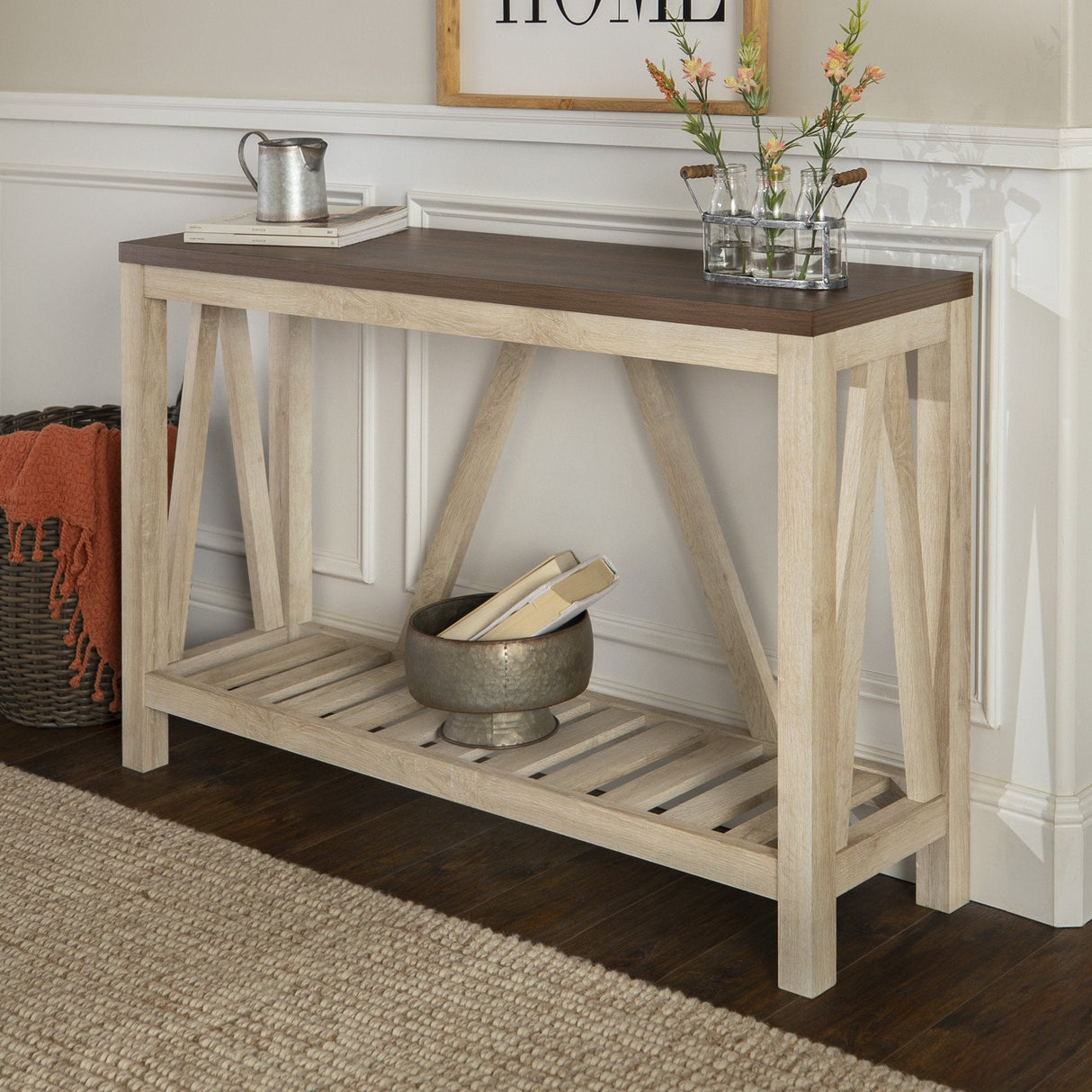 A-Frame Rustic Entry Table-Occasional-Parc Decor