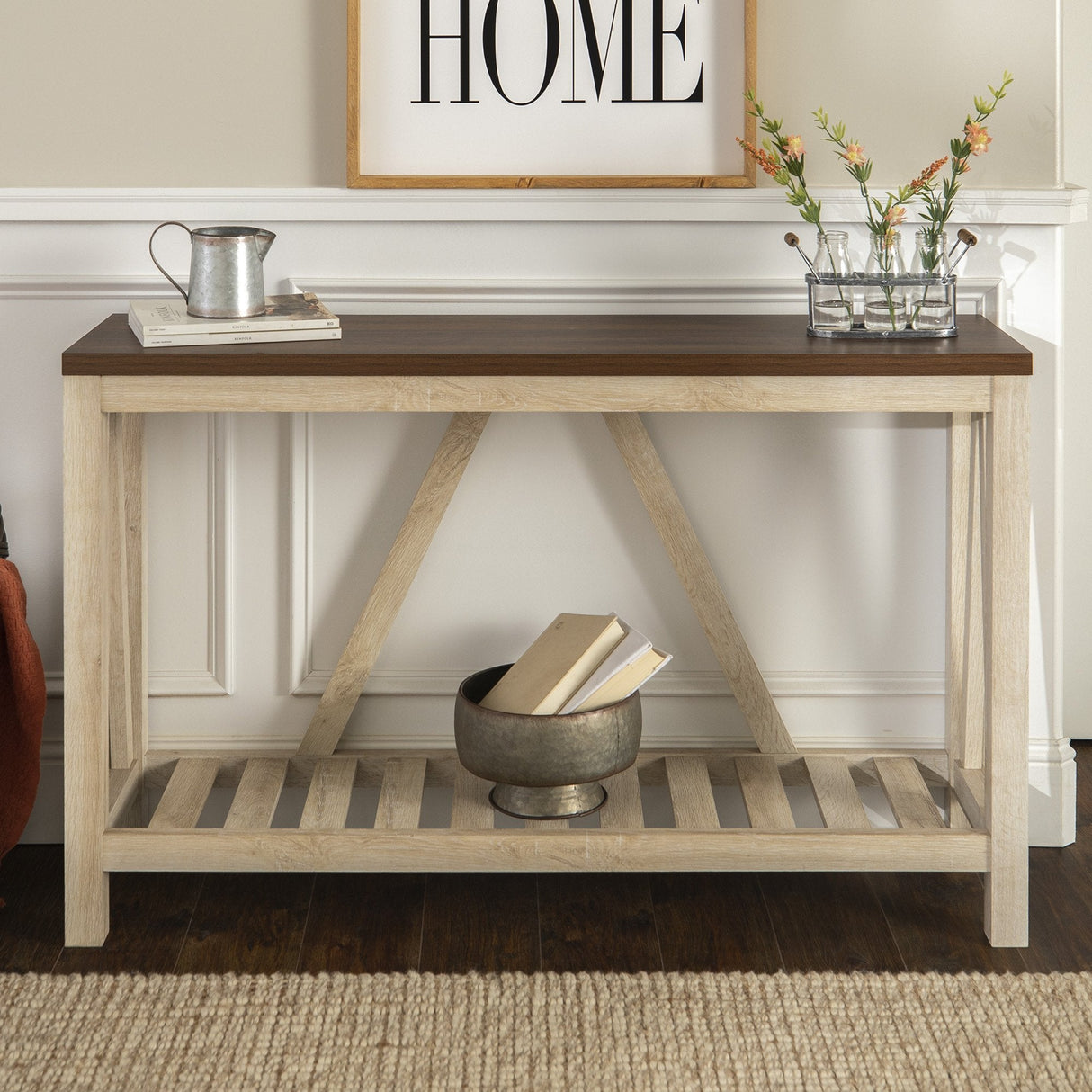 A-Frame Rustic Entry Table-Occasional-Parc Decor