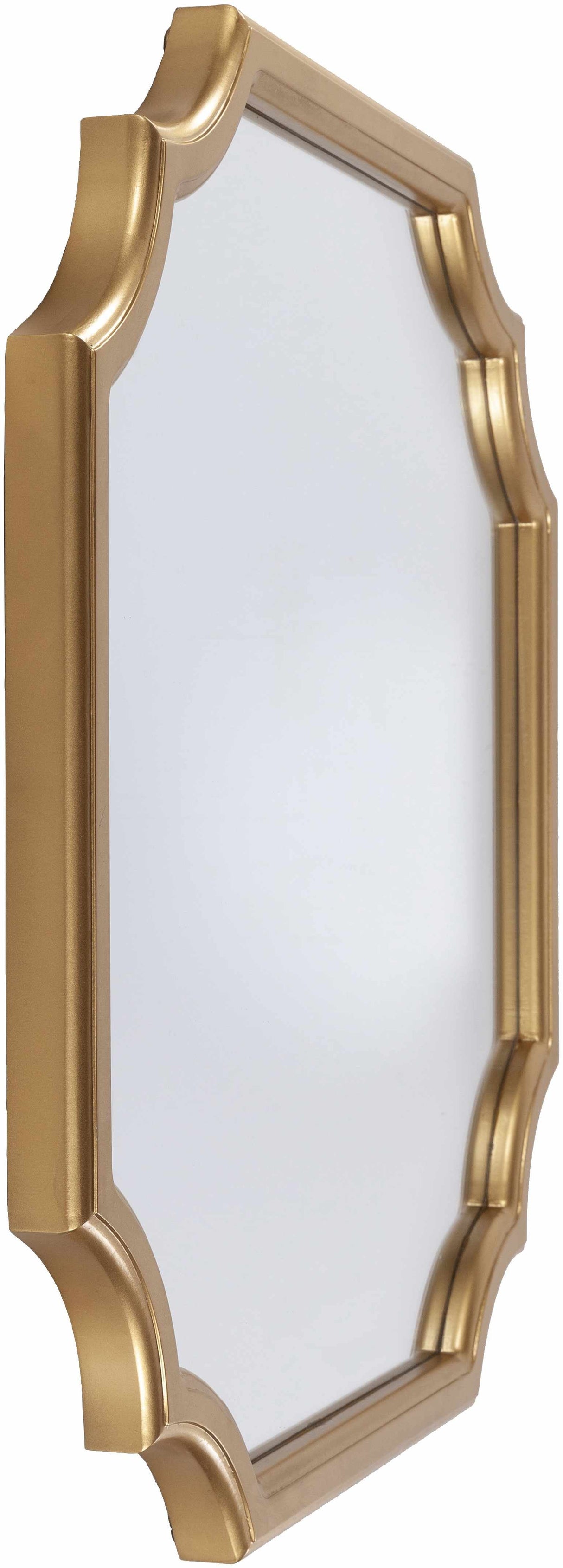 Abangay Gold Contemporary Wood Frame Mirror-Mirrors-Parc Decor