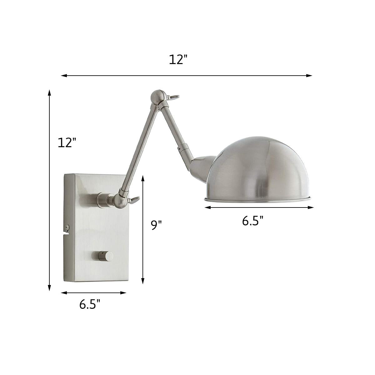 Adesso 12"H Swing Arm LED Wall Lamp Brushed Steel Metal Finish