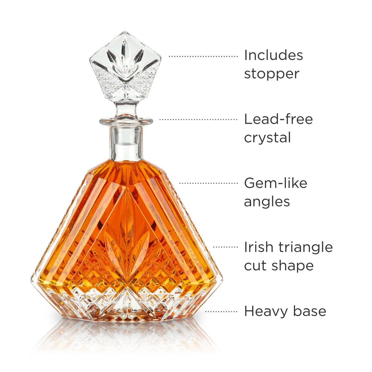Admiral Crystal Irish Cut Whiskey Decanter-product_type::liquor_decanters-Parc Decor