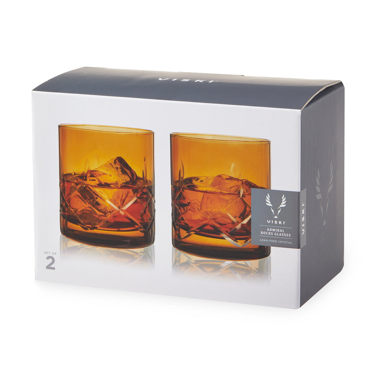 Admiral Crystal Rocks Glasses in Amber Set of 2-product_type::stemless_cocktail_glasses-Parc Decor