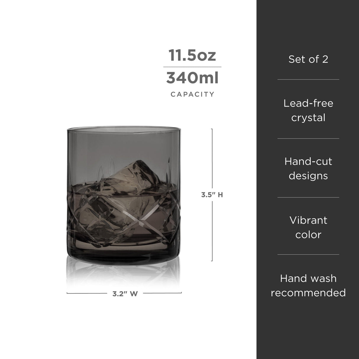 Admiral Crystal Rocks Glasses in Smoke Set of 2-product_type::stemless_cocktail_glasses-Parc Decor