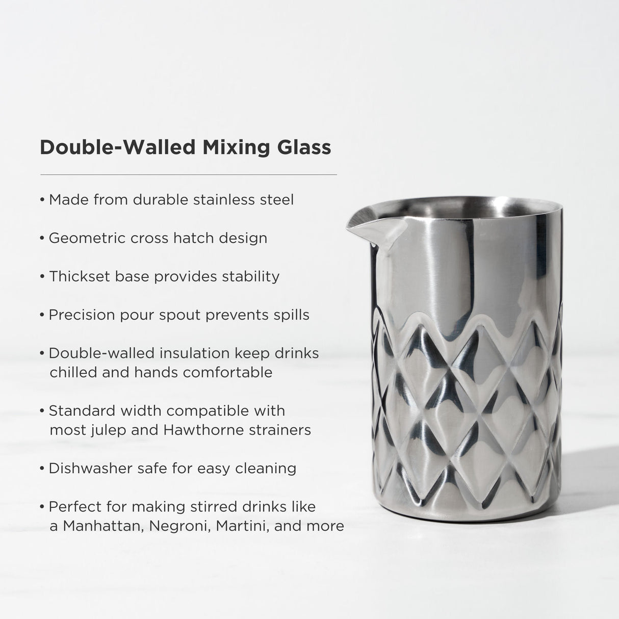 Admiral Stainless Steel Double-Walled Mixing Glass-product_type::mixing-Parc Decor