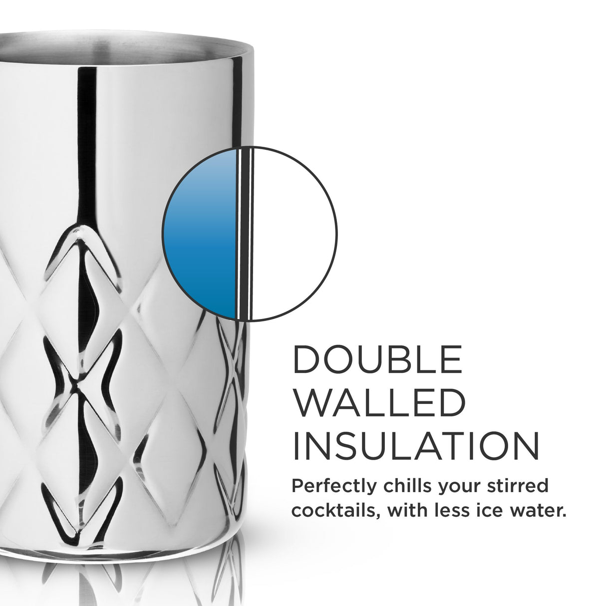 Admiral Stainless Steel Double-Walled Mixing Glass-product_type::mixing-Parc Decor