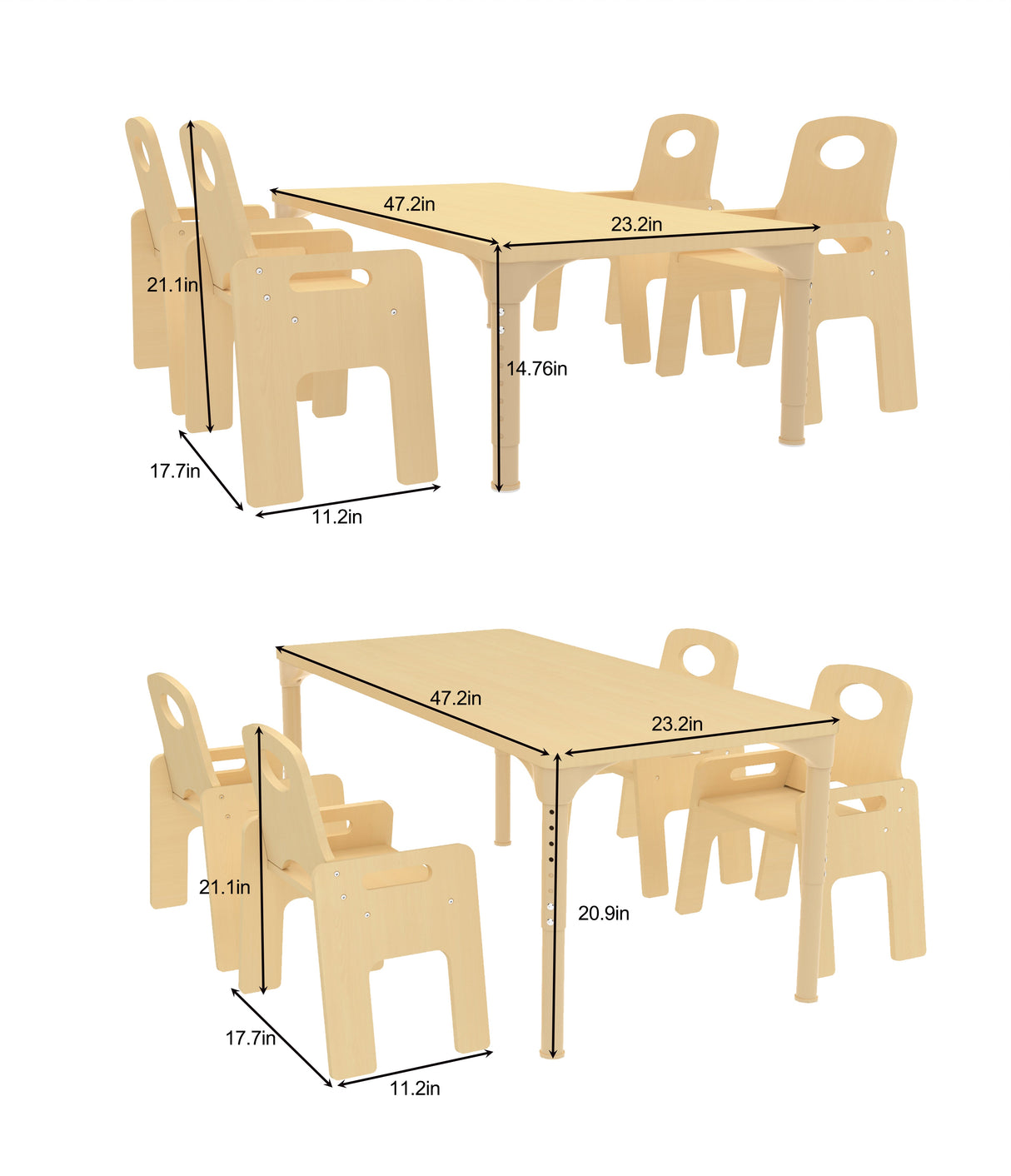 Adrian – Adjustable Toddler Table & Chair Set-Indoor-Parc Decor