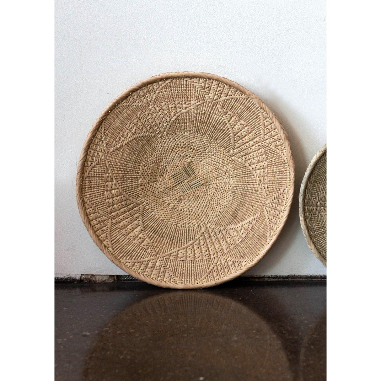 African Wall Basket Decor | Statement Binga Blonde Woven Wall Basket