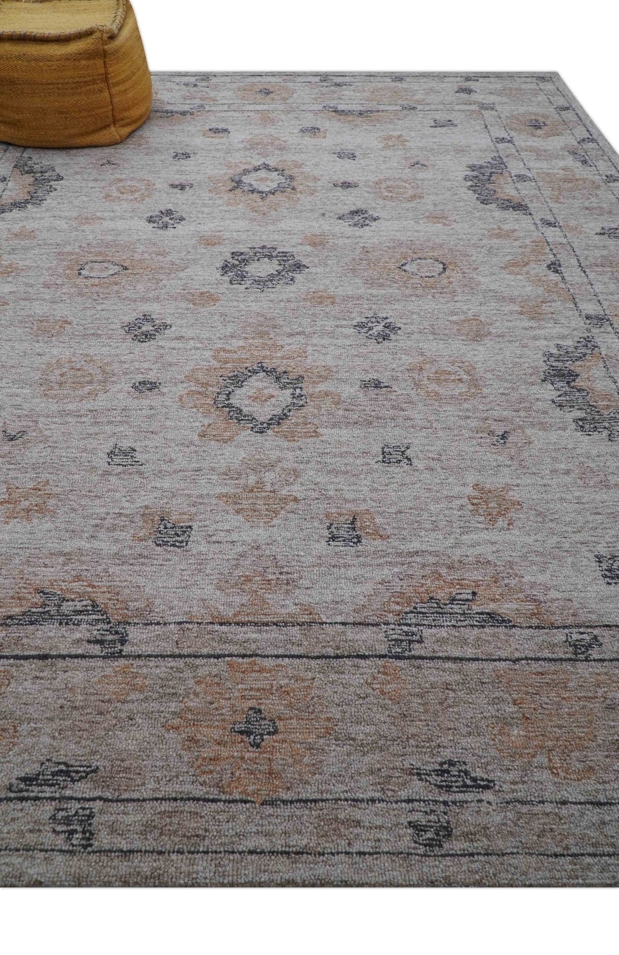 Alexa Custom Made Traditional Oushak Beige Hand Tufted wool rug