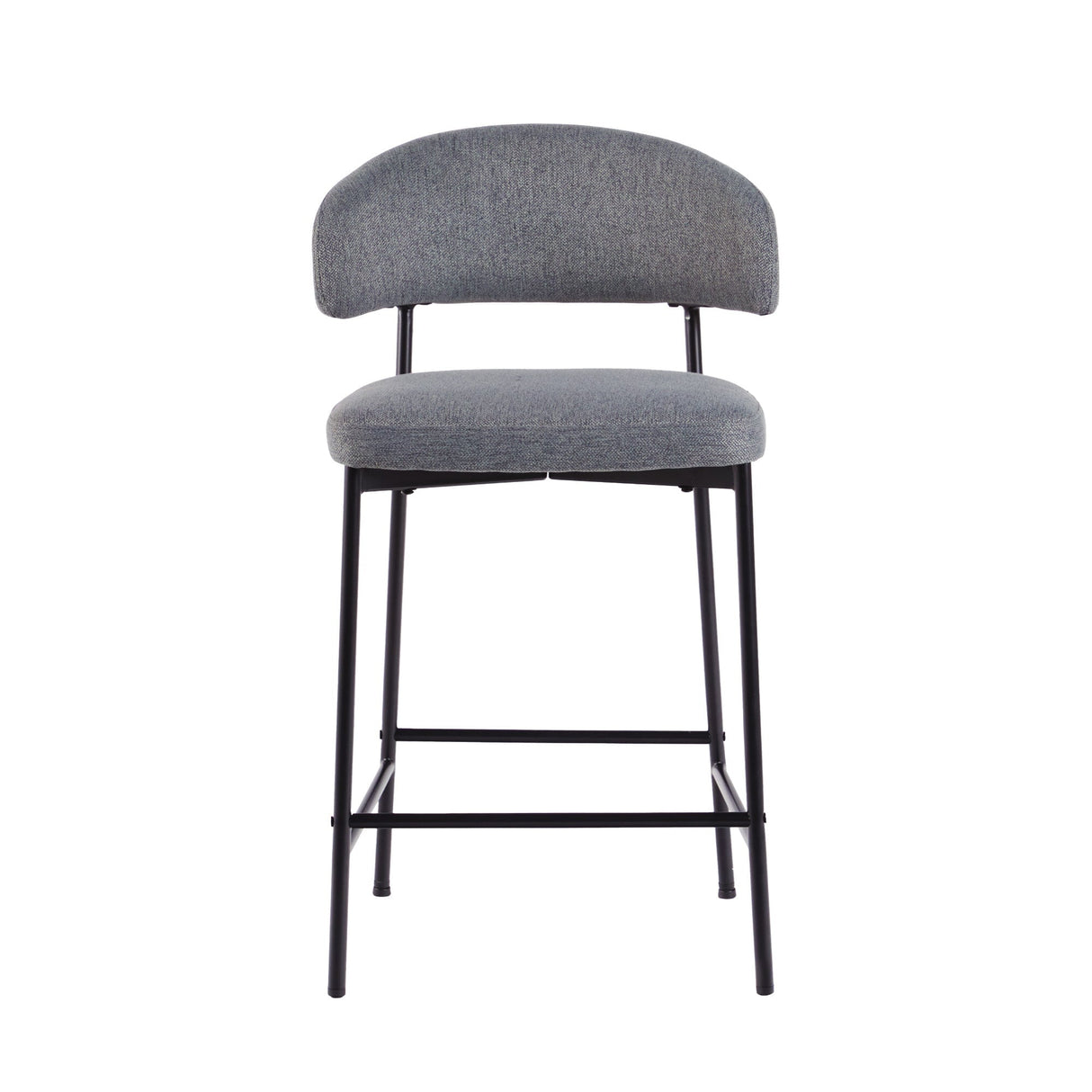 Alexis Modern Upholstered Curved Bar Stool, Set of 2-Dining / Kitchen-Parc Decor